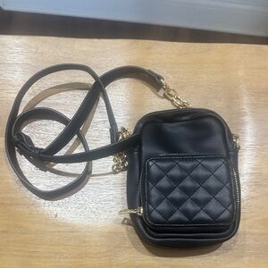 INC International Concepts Black Quilted Crossbody Bag